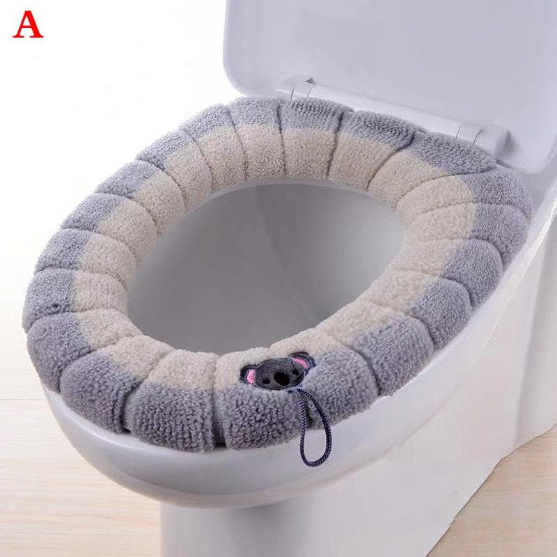 1Pcs Bathroom Toilet Seat Cover Soft Warmer Washable Mat Cover Pad Cushion Seat Case Toilet Lid Cover Accessories Bath Home A