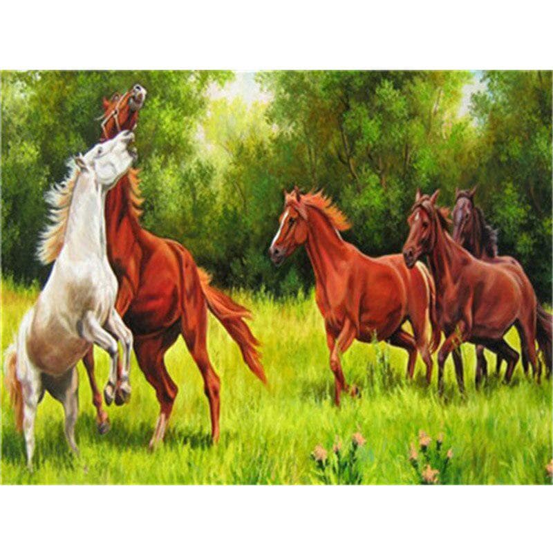 DIY Framed Oil Painting Animal Anime Colorful Paint Wall Art Picture for Living Room Home Decor 20X30CM