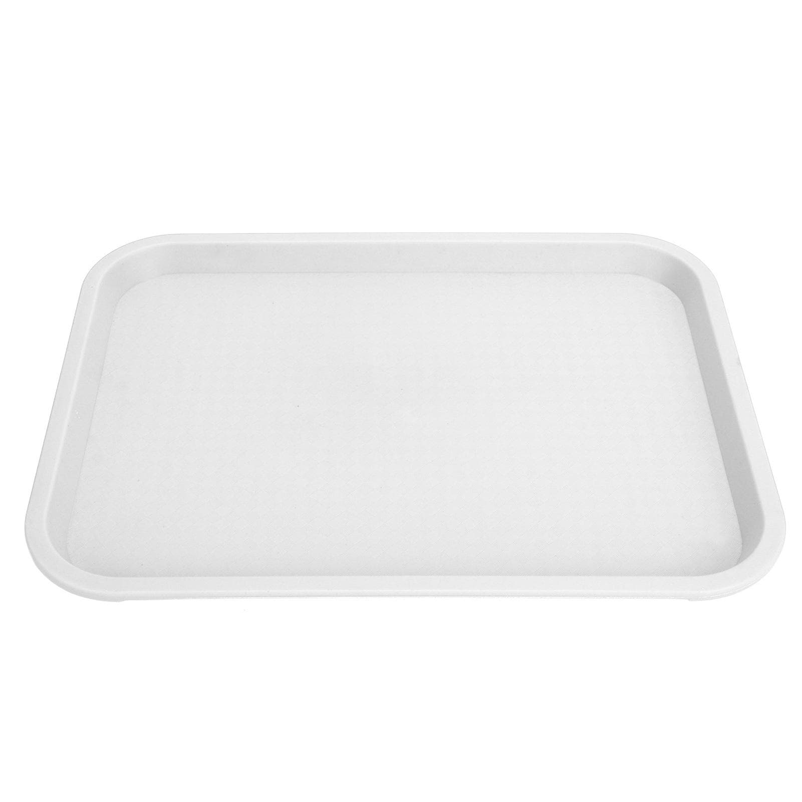Fast Food Tray PP Rectangular Thick Slip Resistant Multi Purpose Food Service Tray for Restaurant white