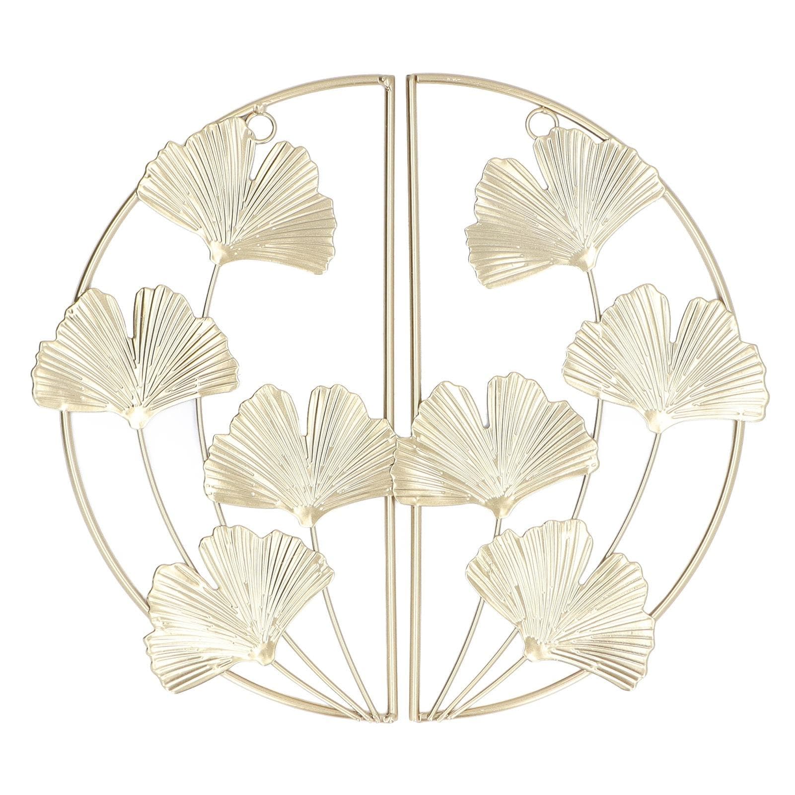 2 Pcs Ginkgo Leaf Decoration Modern Simple Nordic Style Metal Golden Ginkgo Leaf Wrought Iron Wall