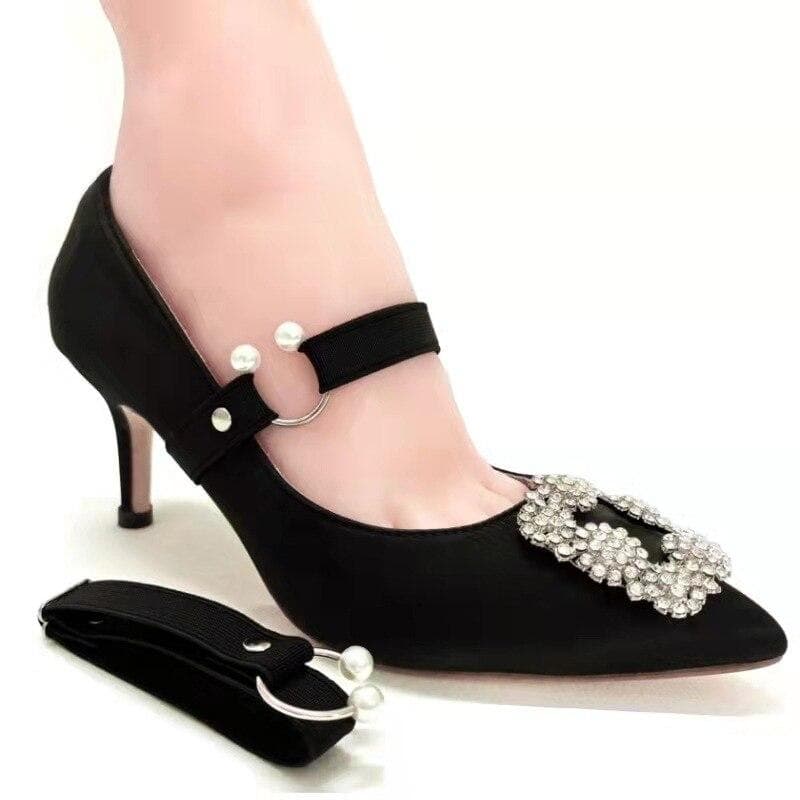 1 Pair High Elastic Shoe Straps Hold Loose High Heels Shoes Band Anti-loose for Girls Women Shoes Belts Solid Color Shoelaces