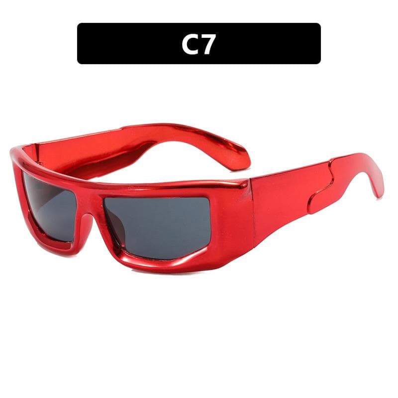 New Y2K Cyberpunk Sunglasses for Men Women Vintage UV400 Protection Rectangle Fashion Sun Glasses Gafas De Sol As shown in the figu