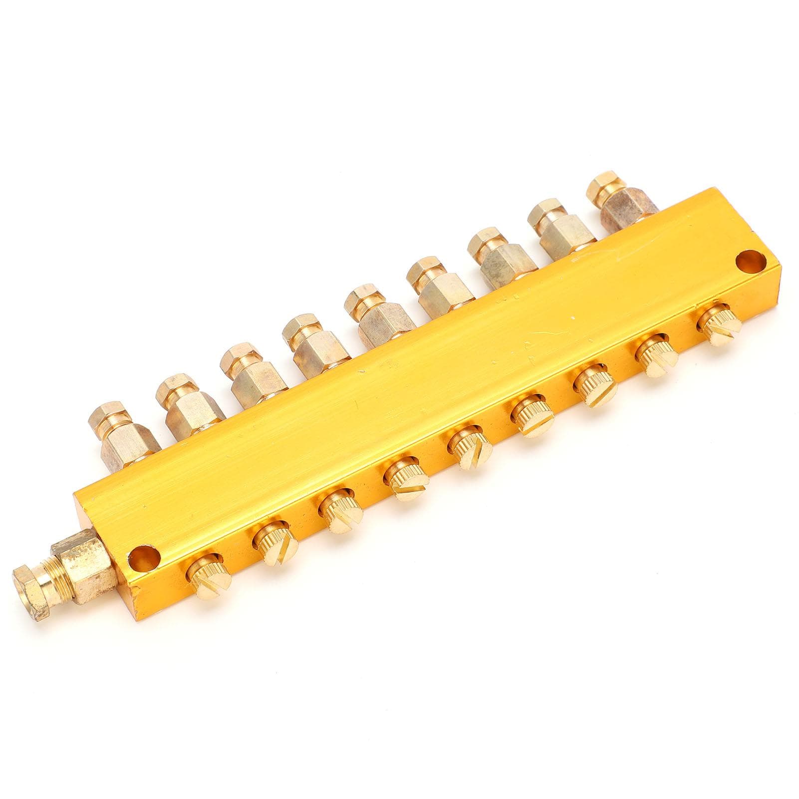 Oil Distributor Adjustable Brass Lube Piston Separator Divider Valve Lubrication System1 in 9 Out