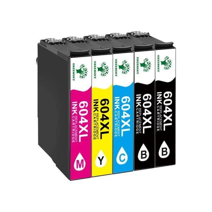 Cartouche d'encre - GREENSKY - 604XL - Pack de 5 - Compatible avec EPSON - Multi-couleurs
