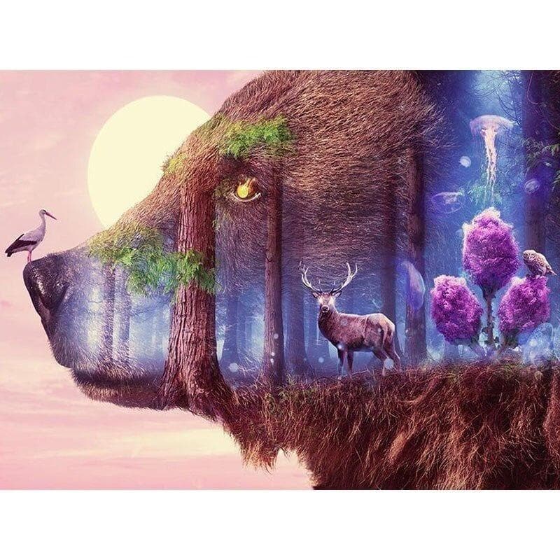 Full Round 5D DIY Diamond Painting Animal Abstract Landscape Wolf Diamond Embroidery 20X30CM