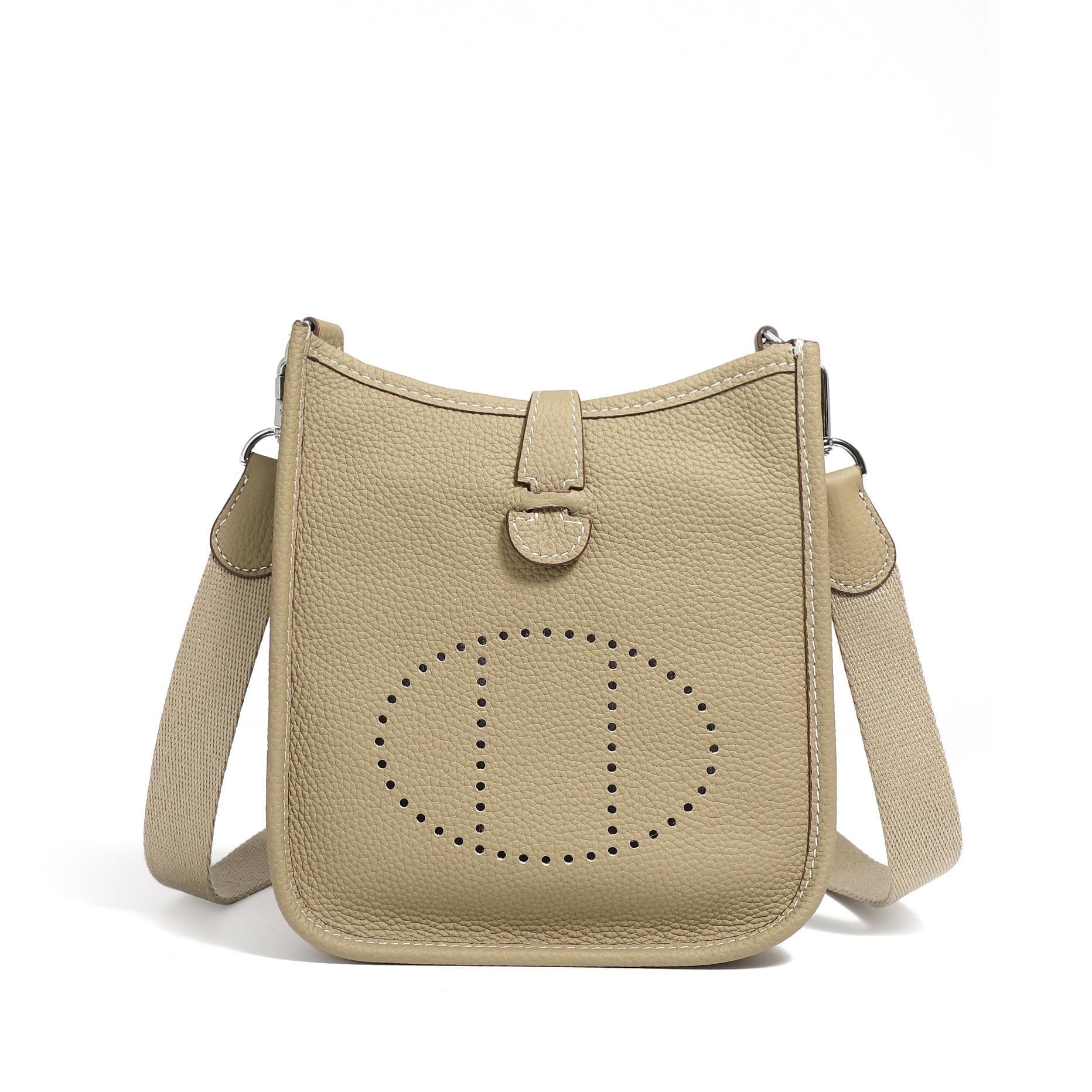 Spring and Summer First Layer Leather Saddle Leather Bag for Women with All Diagonal Small Bag 18*5*18 gray
