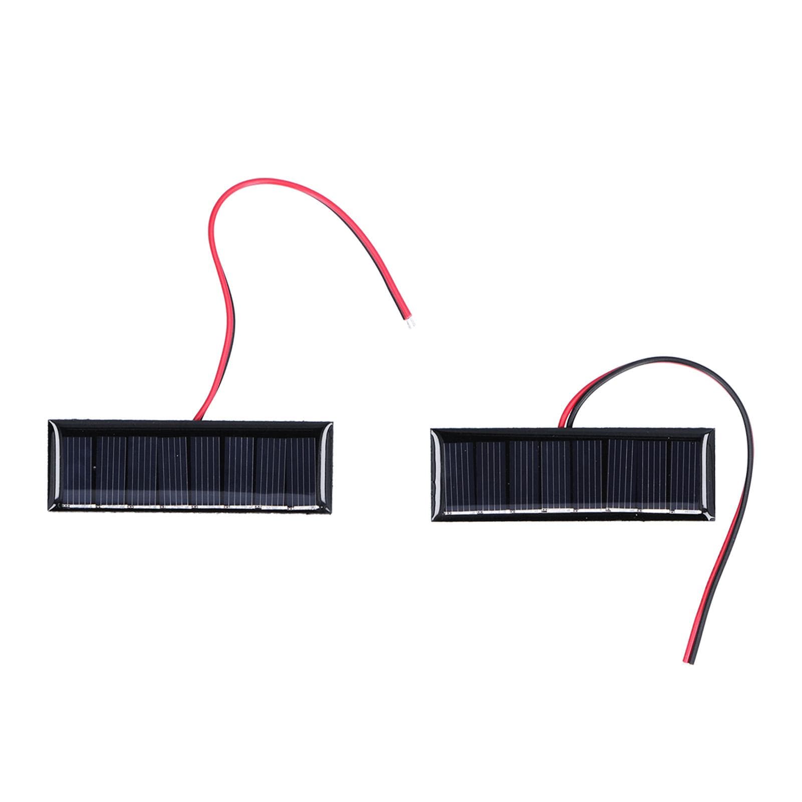 2Pcs 0.2W 4V Solar Panel with Electronic Wire Polysilicon Solar Board for Science 75x25mm
