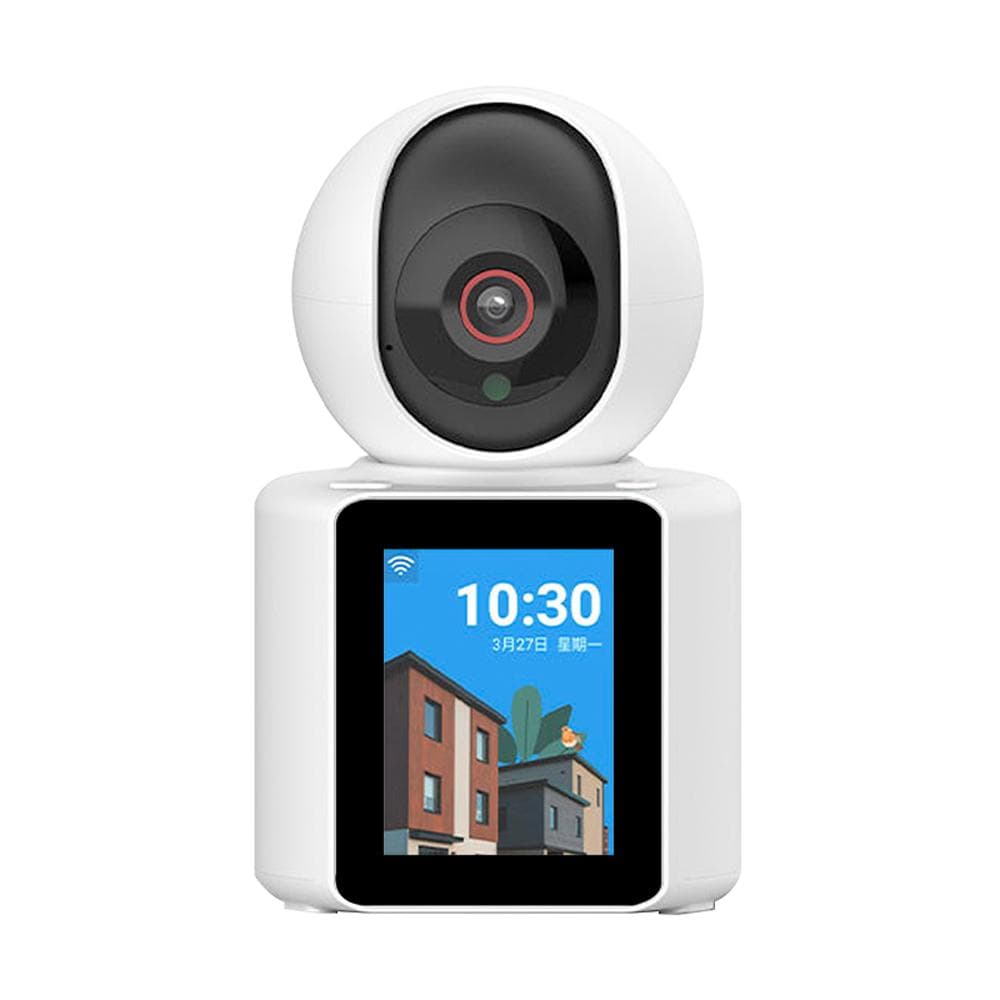 Two-Way Video Camera with 2.8-Inch Screen 360 degrees Smart Monitor with Motion Detection Indoor Safe white