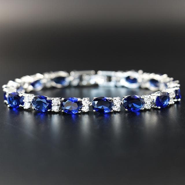 Cellacity Sapphire Bracelet for Women Geometry Silver 925 Jewelry Delicate Gemstones High Quality Fine Jewelry Anniversary Gifts blue
