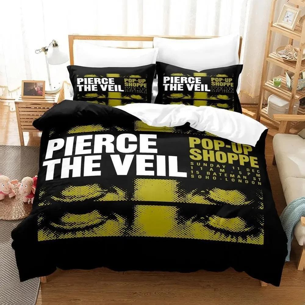 pierce the veil Bedding Set Single Twin Full Queen King Size Bed Set Aldult Kid Bedroom Duvet cover Sets 3D Anime Bed Sheet Set 135x200cm 2pcs