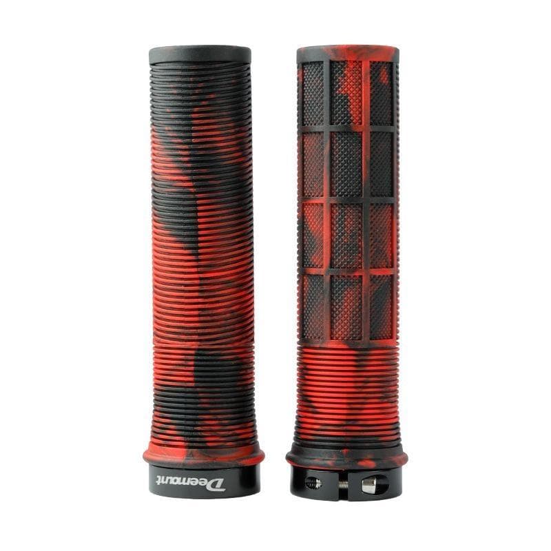 A Pair of Mountain Bike Accessories Bicycle Handle Cover Color TPR Silicone Bicycle Antiskid Pair Handle Straight Handle red/black