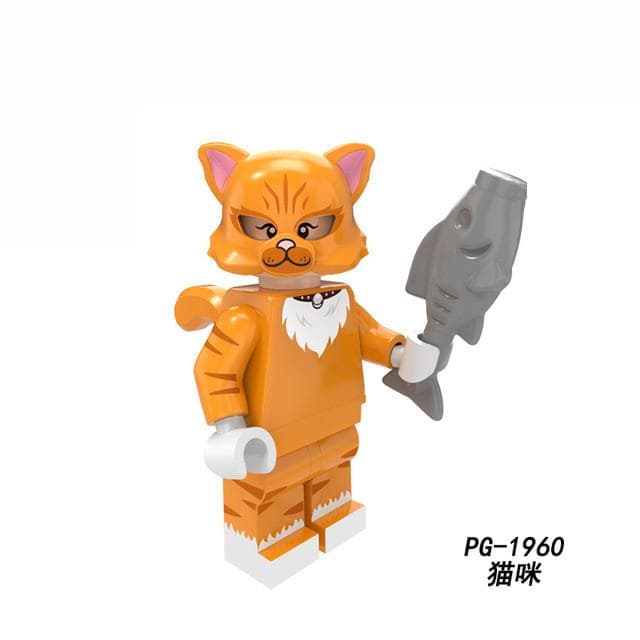 Animals Pumping Series Rabbit Cow Gingerbread man Cat Dog Dargon kangaroo deer Building Blocks Toys yellow