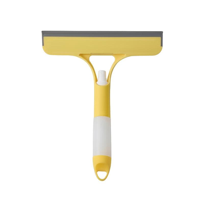 Double Sided Water Jet Shower Squeegee Glass Window Cleaning Accessories Rubber Wiper for Tiles Shower Doors Bathroom Mirrors yellow