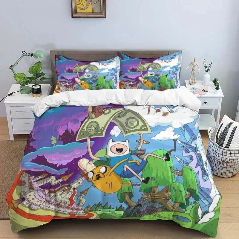 Cartoon Adventure Time Finn And Jake Duvet Cover Comforter Bed Single Twin Full Queen Size 3d Youth Girl Boys Gift 135X200cm-2pcs