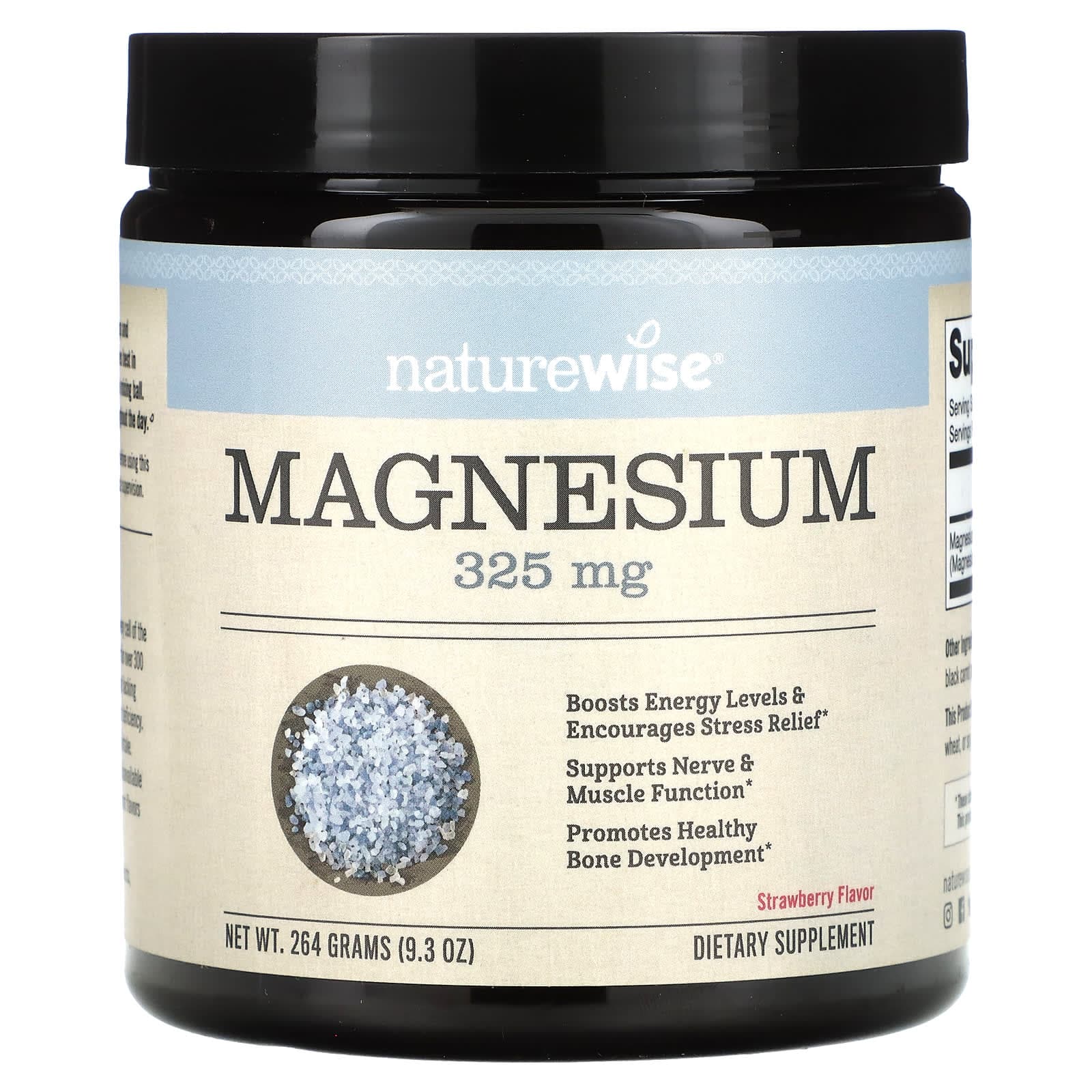 NatureWise, magnesium, strawberry flavor, 325 mg, 264 g (9.3 oz)