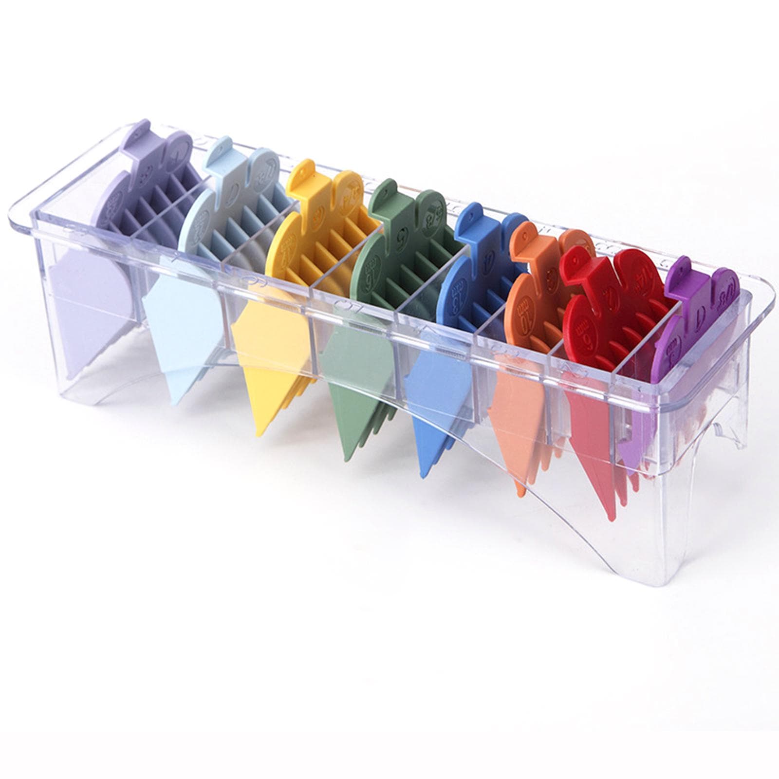 8PCS Hair Clipper Guide Comb Set Compatible with Wahl Hair Clippers Limit Combs with Storage Rack with Rack multicolour
