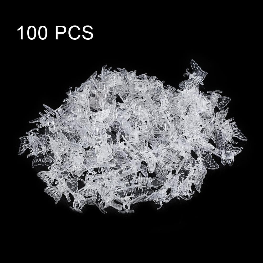 100Pcs Garden Tools Stem Clips Grow Upright Orchid Plastic Mini Stalks Flower