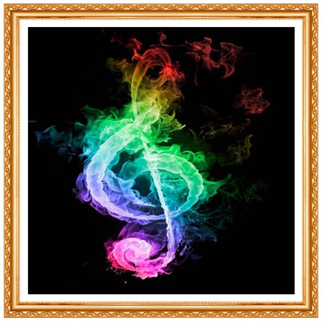 DIY 5D Diamond Musical Note Diamond Painting Cross Stitch Kits Diamond Embroidery Rhinestones 20X30CM