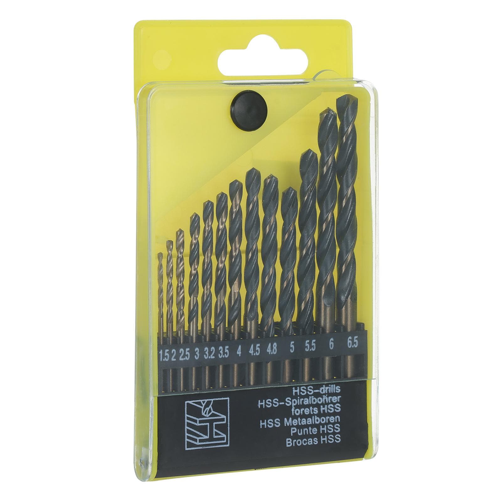 13Pcs High-Speed Steel Drill Bit Hard Metal HSS Twist Bit Stainless Steel Drilling Twist Drill Set 13Pcs Household brass