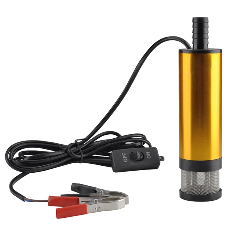Aluminum Alloy Outshell Portable Fuel Transfer Pump Mini Electric Submersible Pump for Pumping 12V multicolour