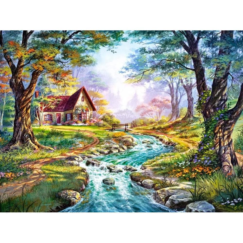 Leopard Diamond Painting Rhinestones Vintage Floral Scenery Decorative Large Diamond Cross Stitch 20X30CM