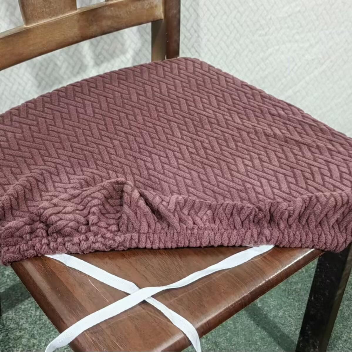 Spandex Jacquard Dining Room Chair Seat Covers,Removable Washable Elastic Cushion Covers for Upholstered Dining Chair