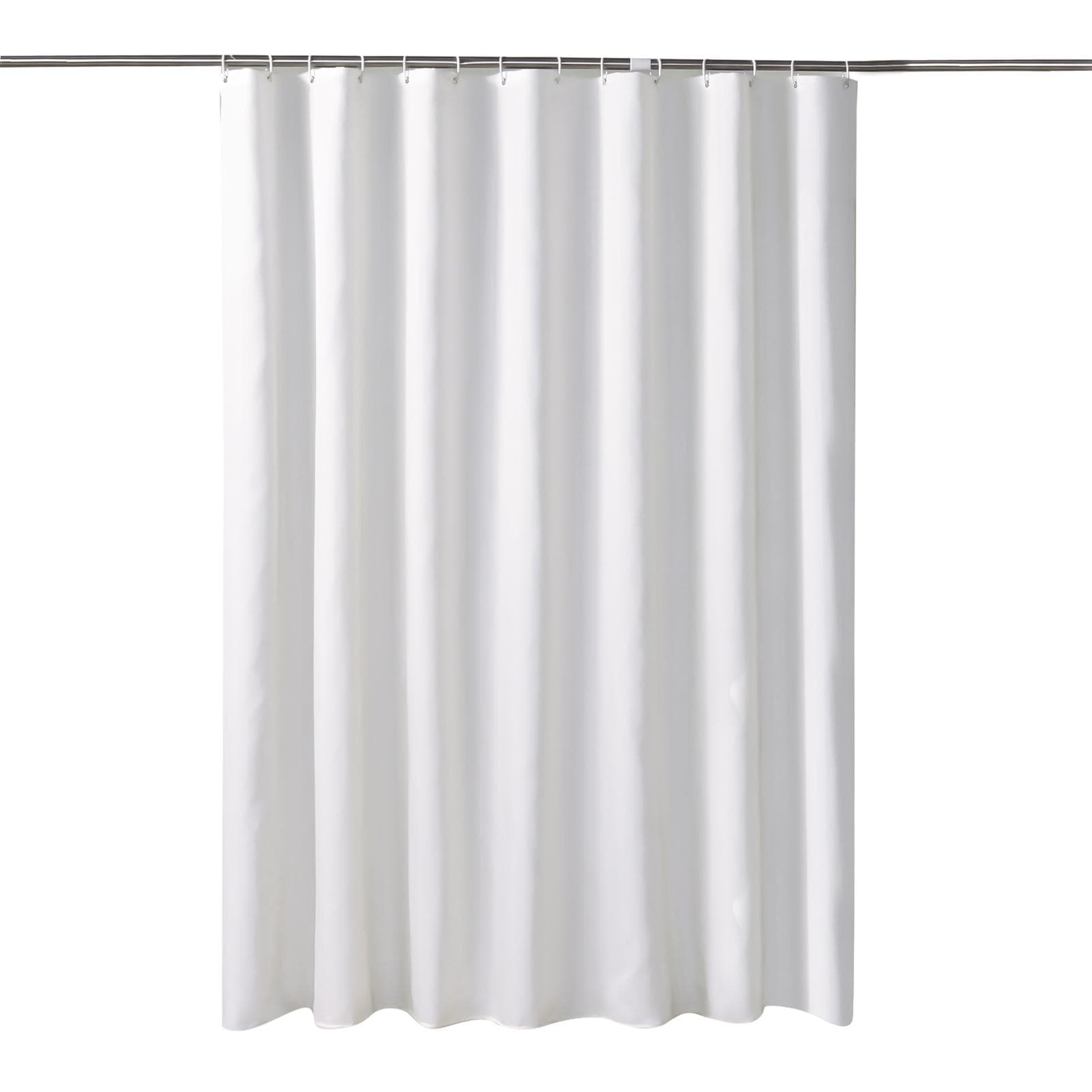 1pc Waterproof Shower Curtain Partition Bathroom Mildew Proof Bath Curtains Monochrome Polyester 180cm * 220cm white