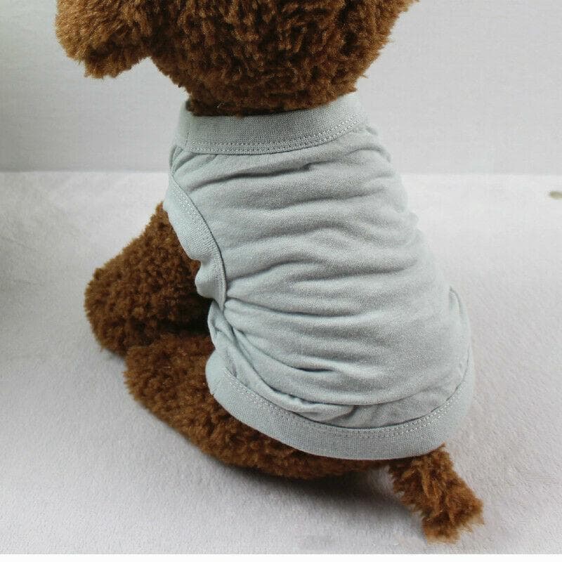 Plain Cotton Cat Dog Clothes Summer Small Medium Dogs Vest Pet T-shirt Clothing Solid Color Pet Vest XS light grey