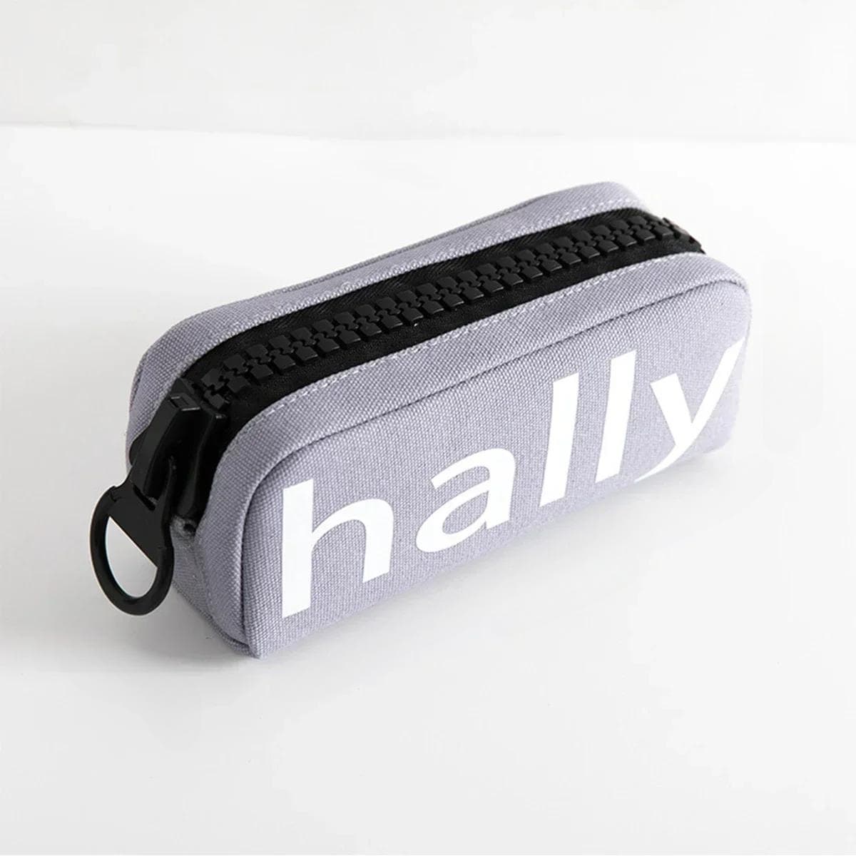 Simple Canvas Large Zipper Pencil Case Creative Large Capacity Durable Storage Bag Kawaii Stationery School Office Supplies light gray