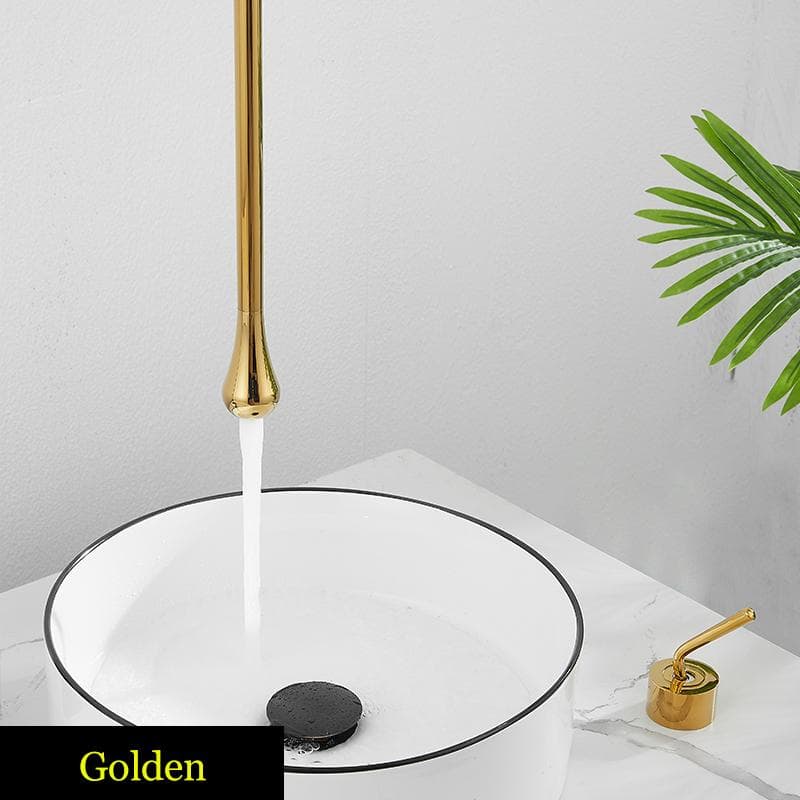 BAKALA Water Drop Hang Ceiling Faucet Bathroom Basin Bathtub Tap Solid Brass Hot Cold Water Sink Mixer Tub Hardware