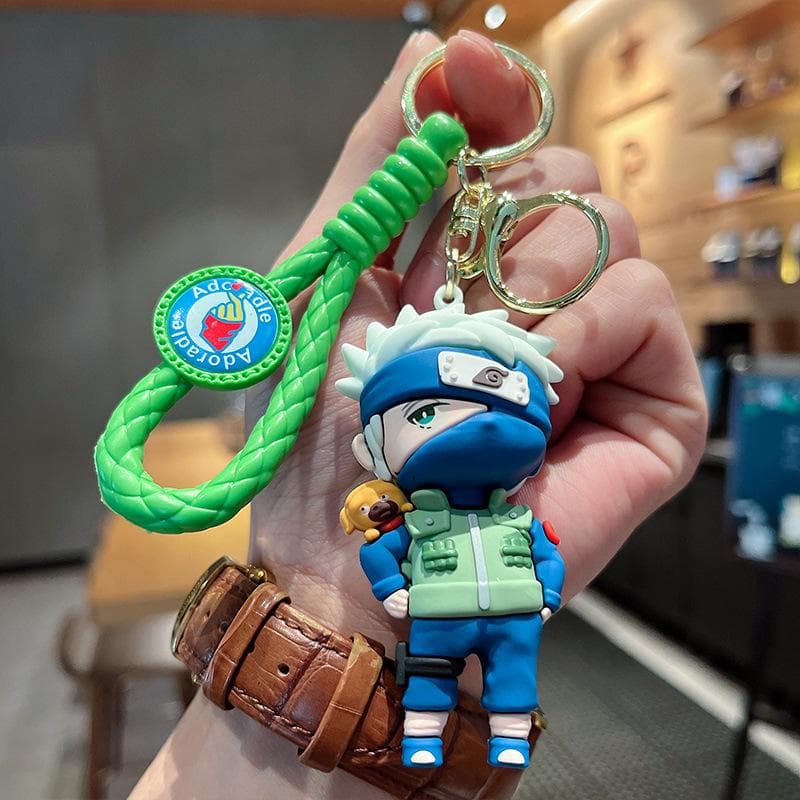 New Naruto Kakashi Naruto Sasuke 3D Cartoon Doll Car Keychain Pendant Gift 4