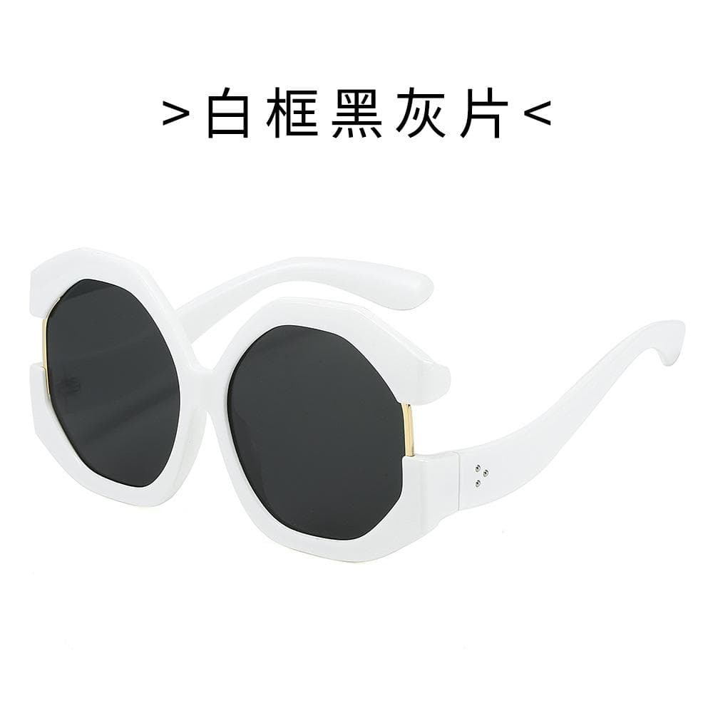 Fashionable Hip Hop Sunglasses for Women Men Stylish One-Piece Metal Shades Outdoor Sun Protection High-End Look