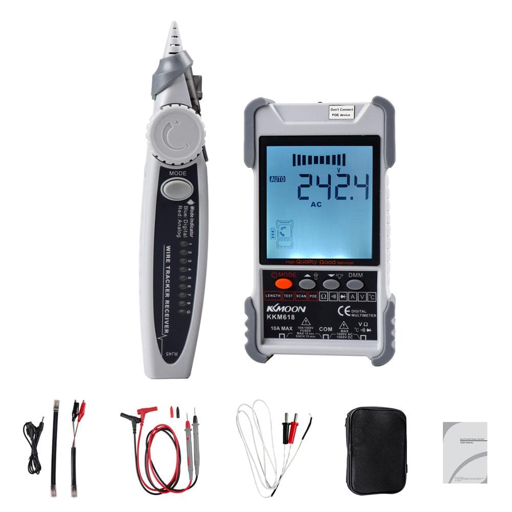 KKMoon KKM618 Handheld Portable Cable Tester with LCD Display Analogs Digital Search POE Test Cable KKM618
