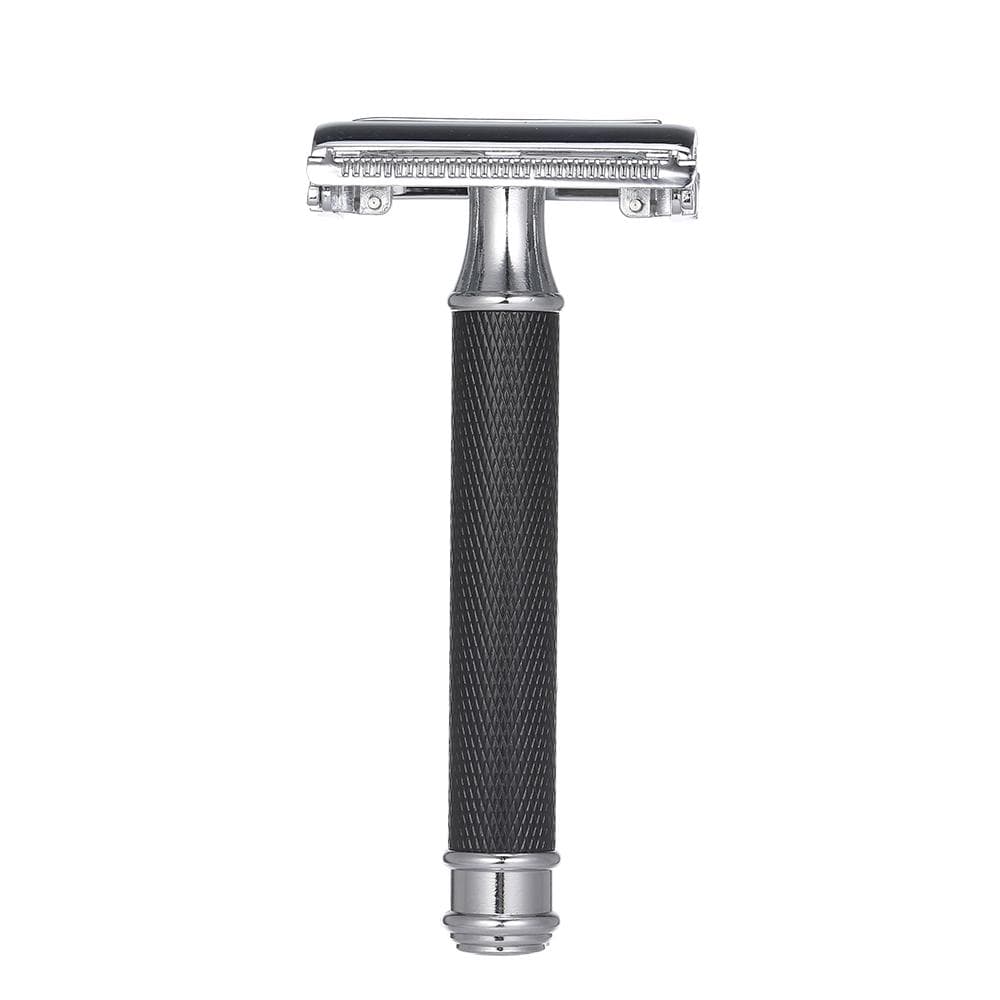 Double Edge Safety Razor Butterfly Open Mens Shaving Razor Classic Manual Shaver for Men Face black