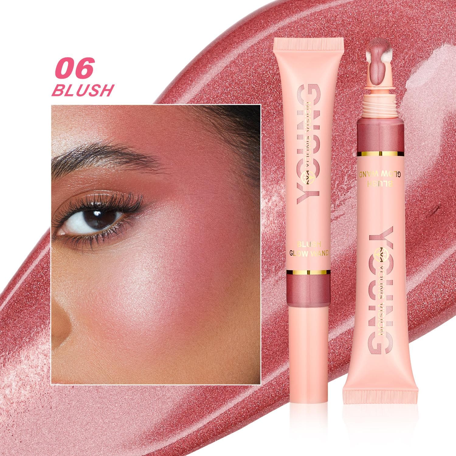 Liquid Air Cushion Blusher Gloss Stick Shimmer Liquid Blush Face Makeup Cosmetics