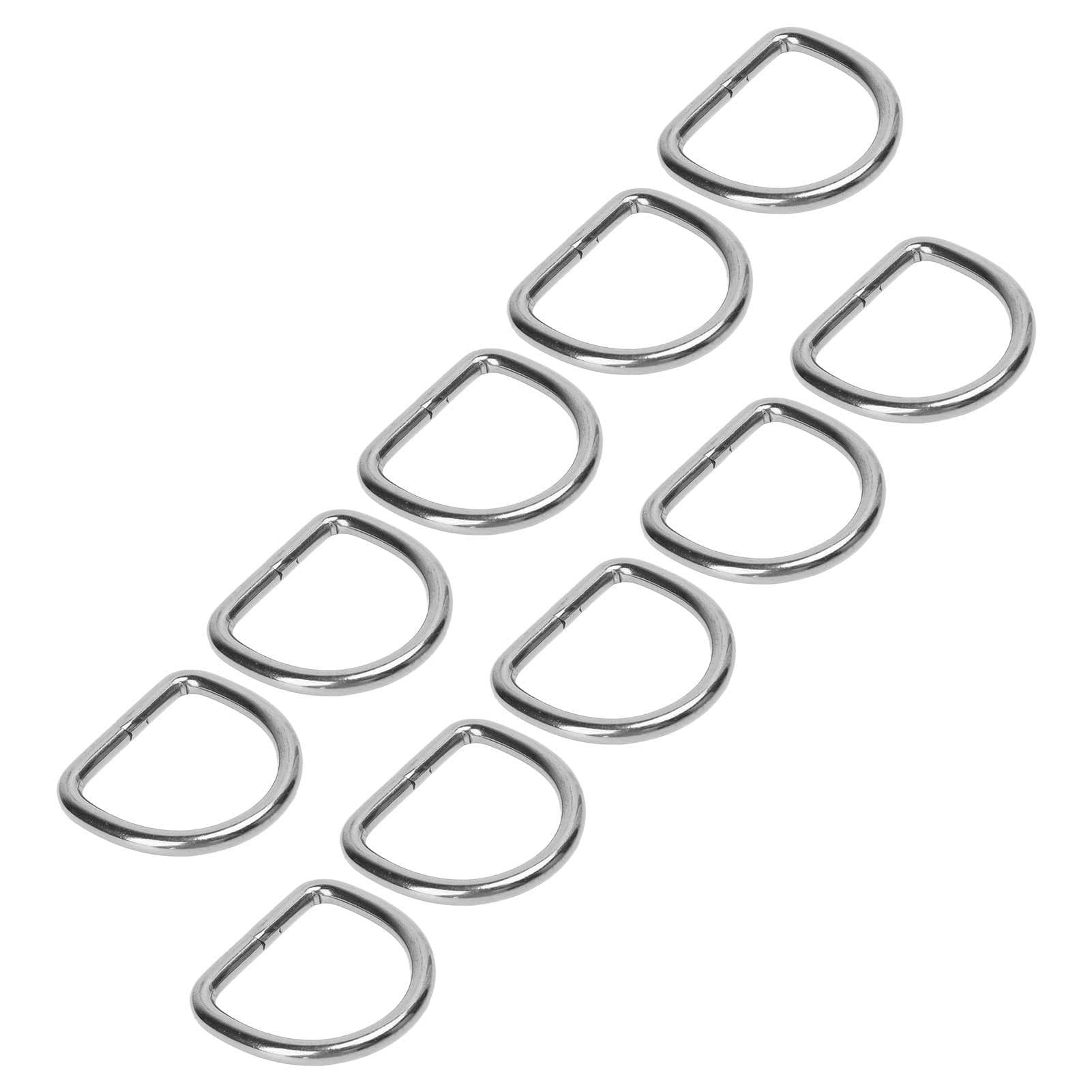 10 PCS 316 Stainless Steel D Ring Seamless Welded Hardware D Buckle Ring Surfboard Kayak