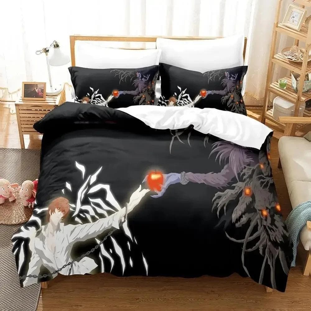 New Death Note Bedding Set Single Twin Full Queen King Size Bed Set Adult Kid Bedroom Duvet cover Sets 3D Anime Bed Sheet Set EU Double 200x200cm