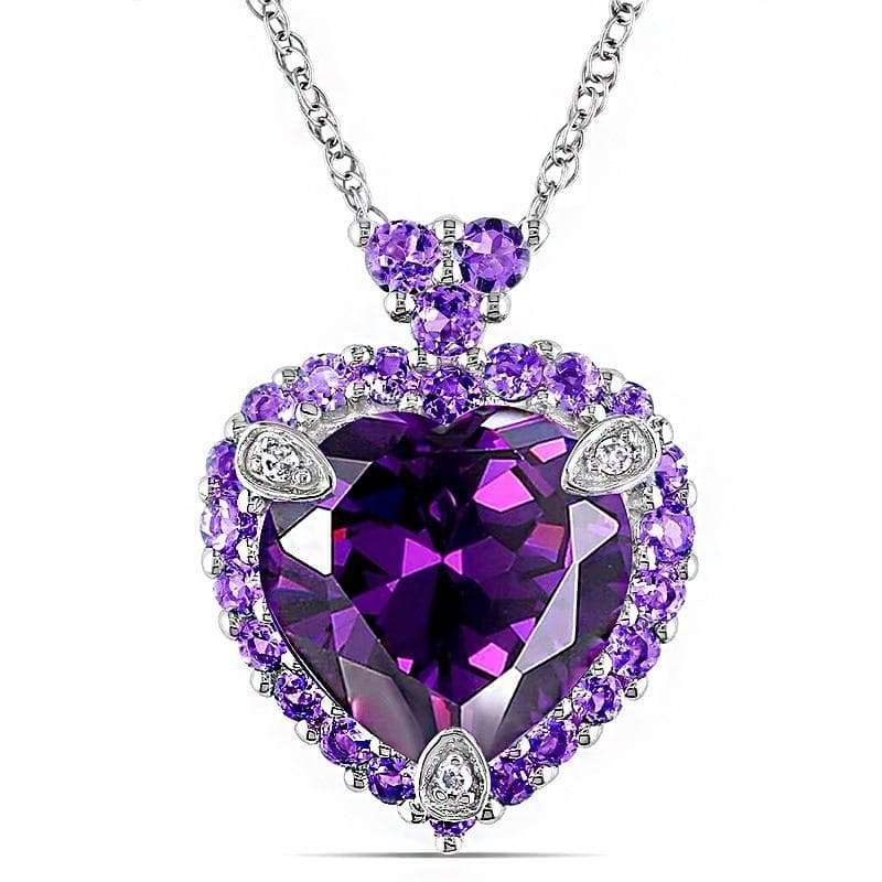 BELLA BOX Luxury Heart Pendant Necklaces For Women Purple Fashion Wedding Engagement Jewelry pink lace