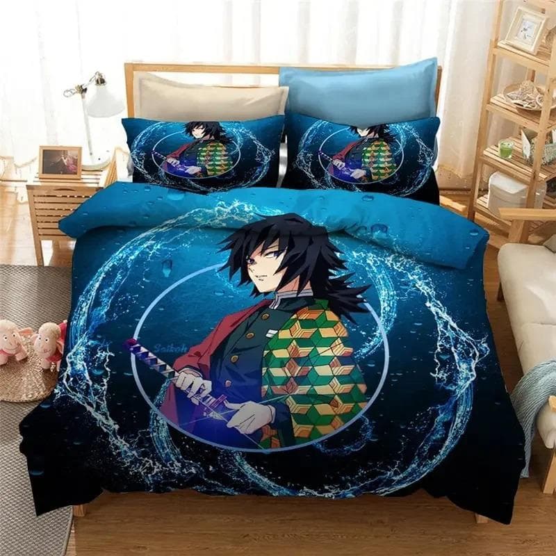 Anime Demon Slayer Duvet Cover Pillowcase 3D Printed Bedding Set Double Twin Full Queen King Adult Kids Bedclothes Quilt Cover EU Single 135x200cm