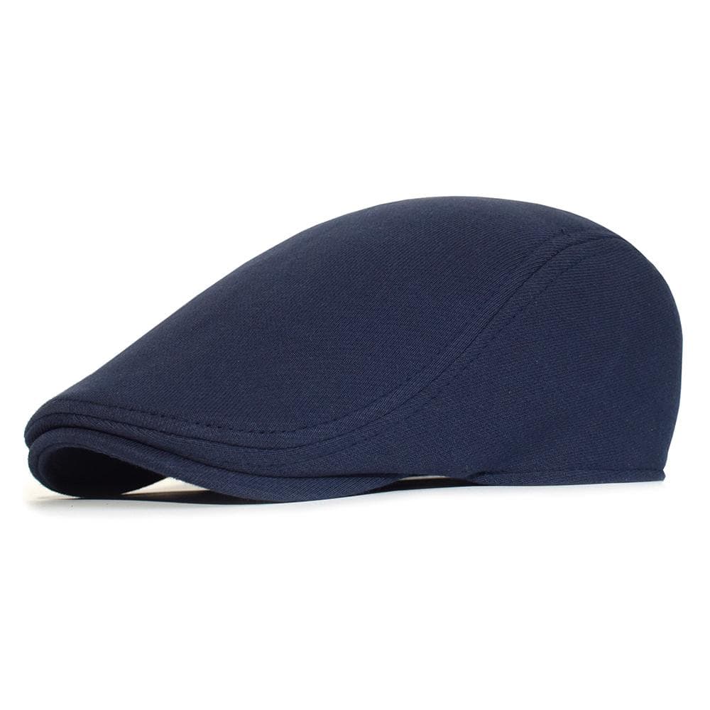Cotton Newsboy Caps Men Women Hat Soft Casual Beret Solid Unisex Retro Hat Driver Flat Cap The waiter Cap Adjustable 56-59 cm navy blue