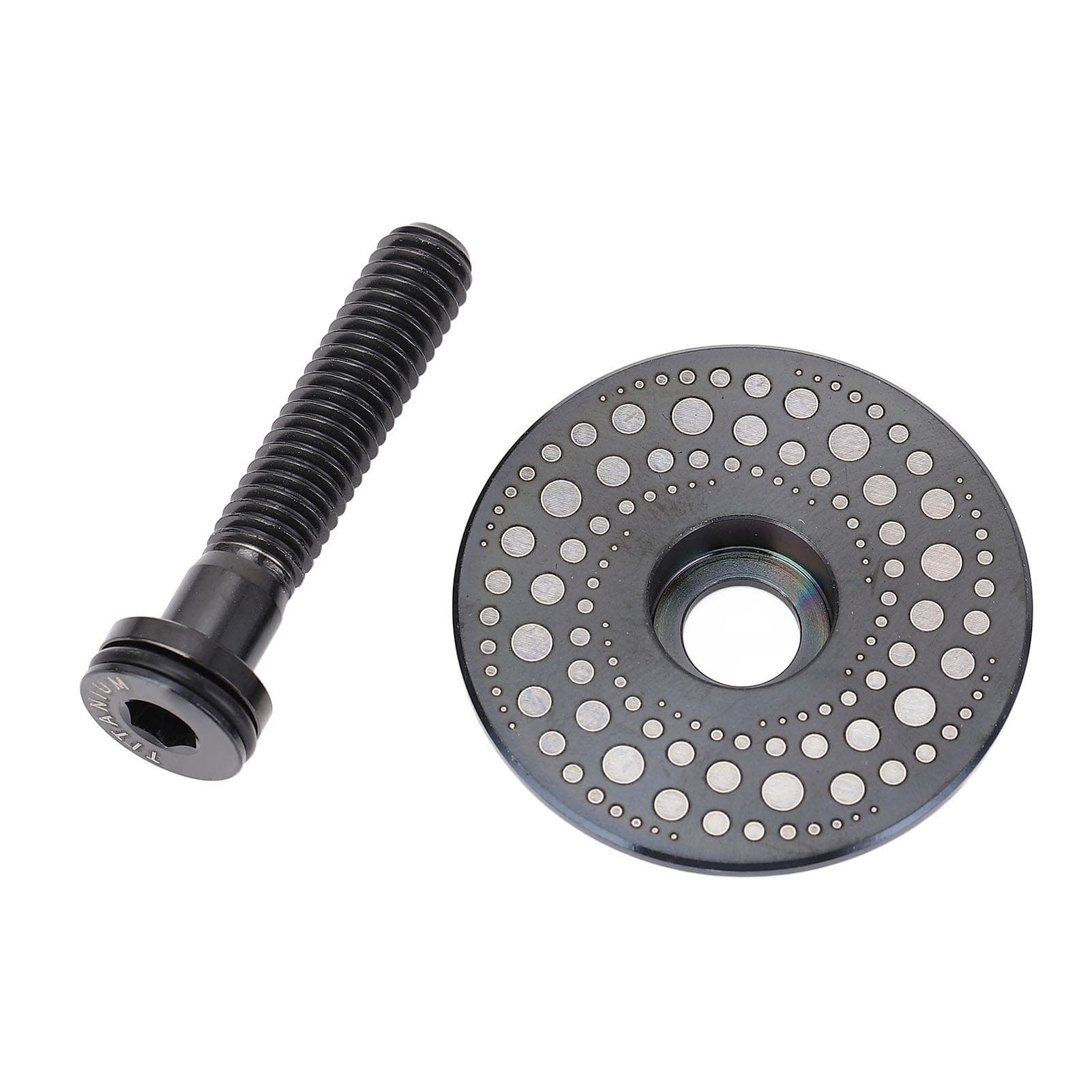 Bike Fork Cap Screw Set Ti Alloy CNC Machining 28.6mm Front Fork Cap and Screw for Cycling Colorful