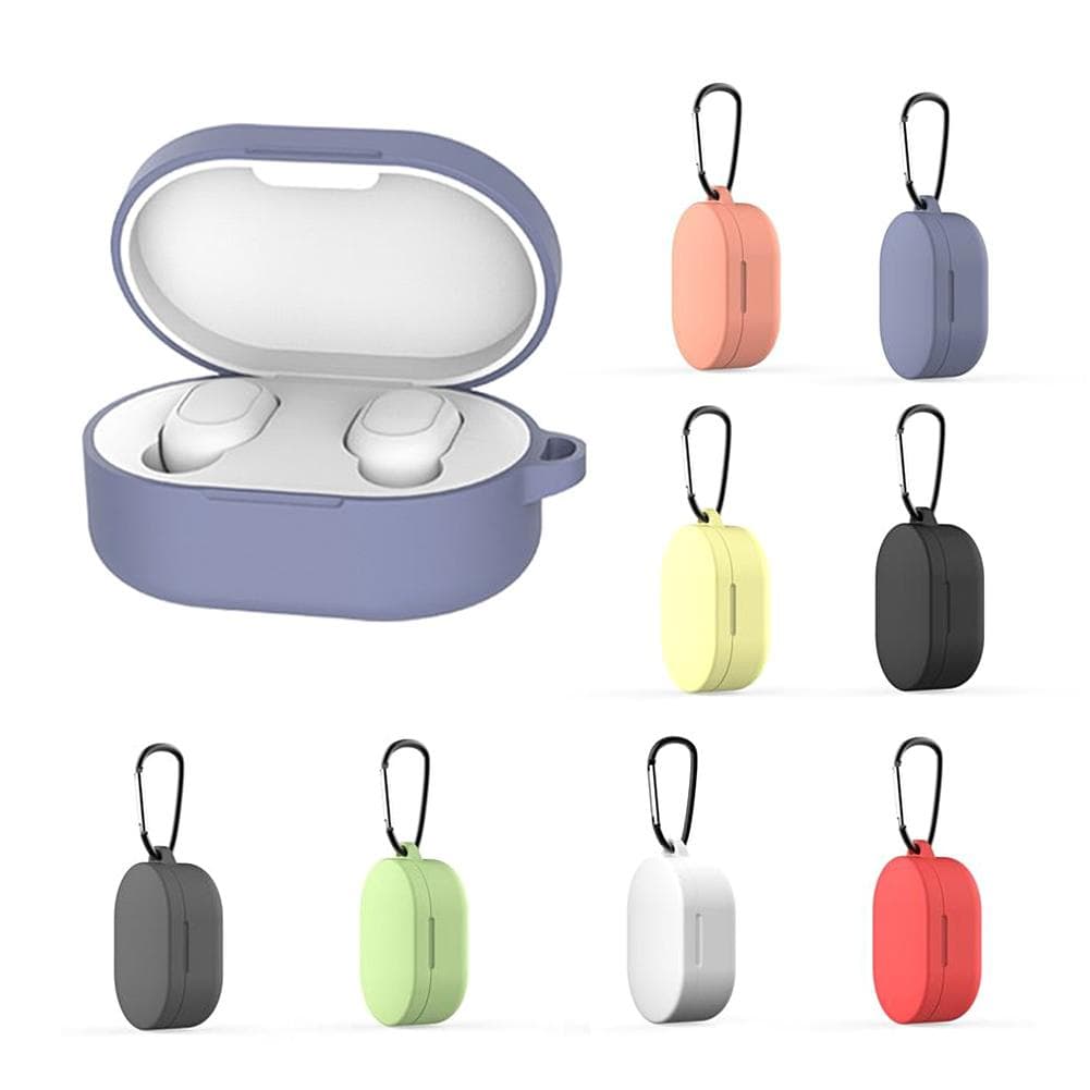 Earphone Case with Keychain Shockproof Protective Silicone Cover for Xiaomi Redmi Airdots Case lavender