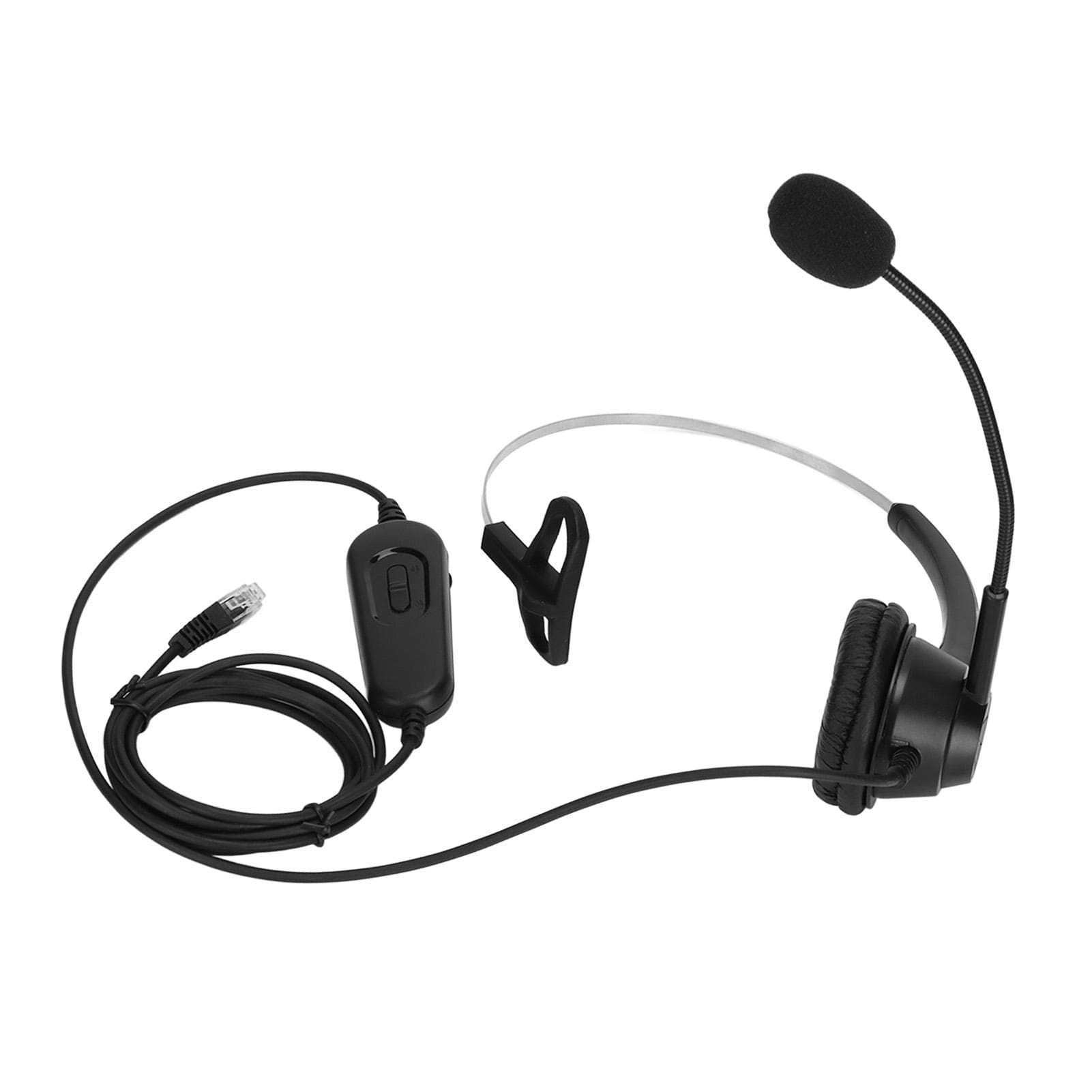 RJ9 Telephone Headset Single Sided Adjustable Volume and 6 Speed Line Sequence Business Headphone