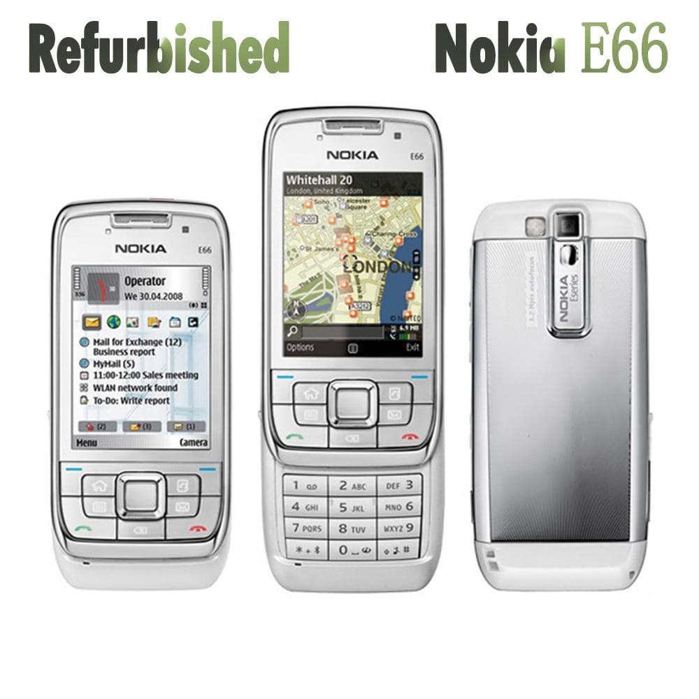 Refurbished Nokia Original Nokia E66 Mobile Phone With 1 SIM With WIFI Simple Set white
