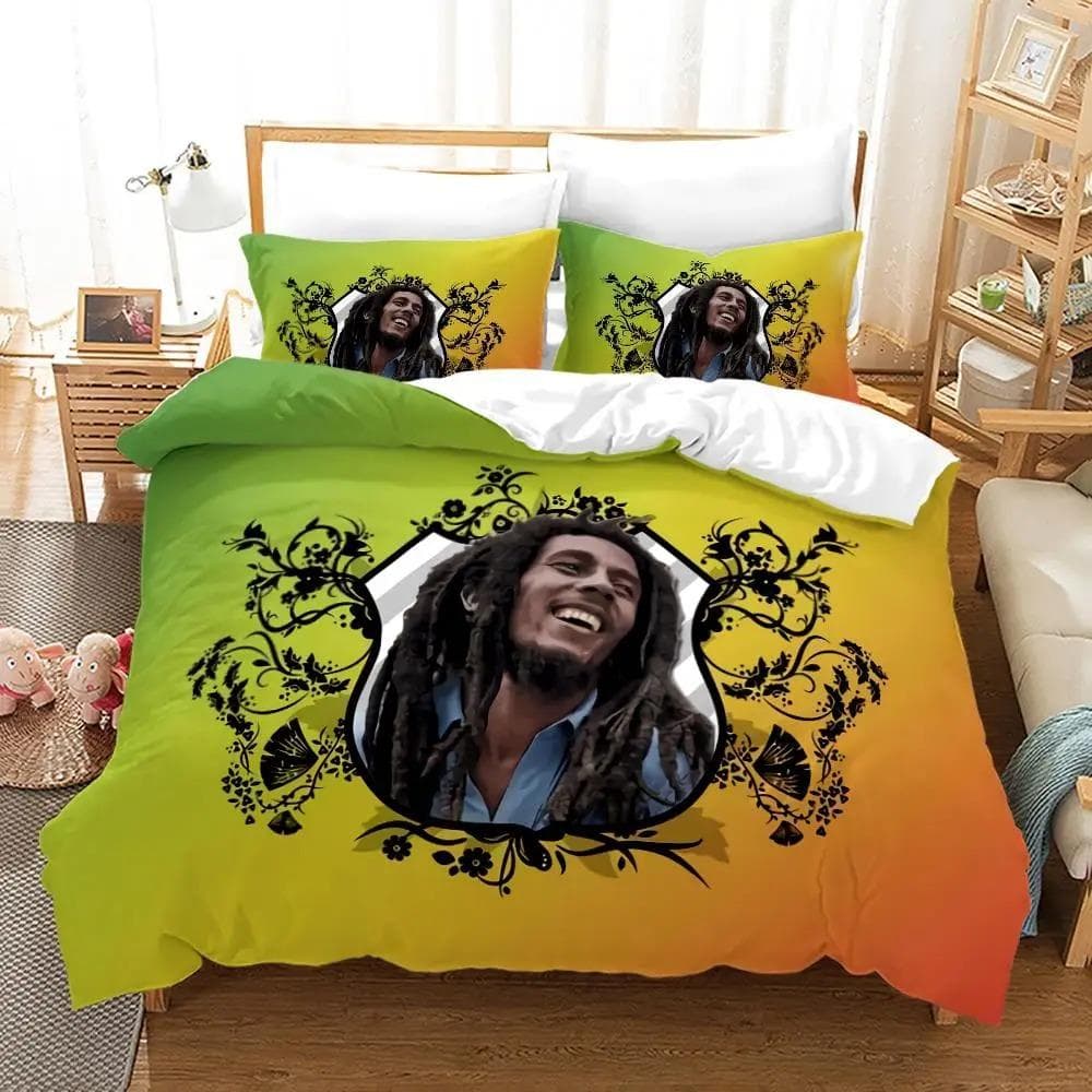 Bob Marley Duvet Cover Sets Music Legends Jamaica Singer Comfortable Bedspreads Queen King Size Bedding Sets Bedroom Decor AU Double 180x210cm