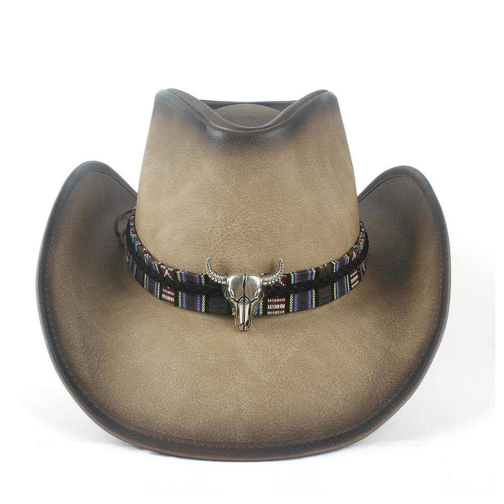 100% Leather Men Western Cowboy Hat For Gentleman Dad Jazz Sombrero Hombre Caps Size 58-59CM 36 Stlye