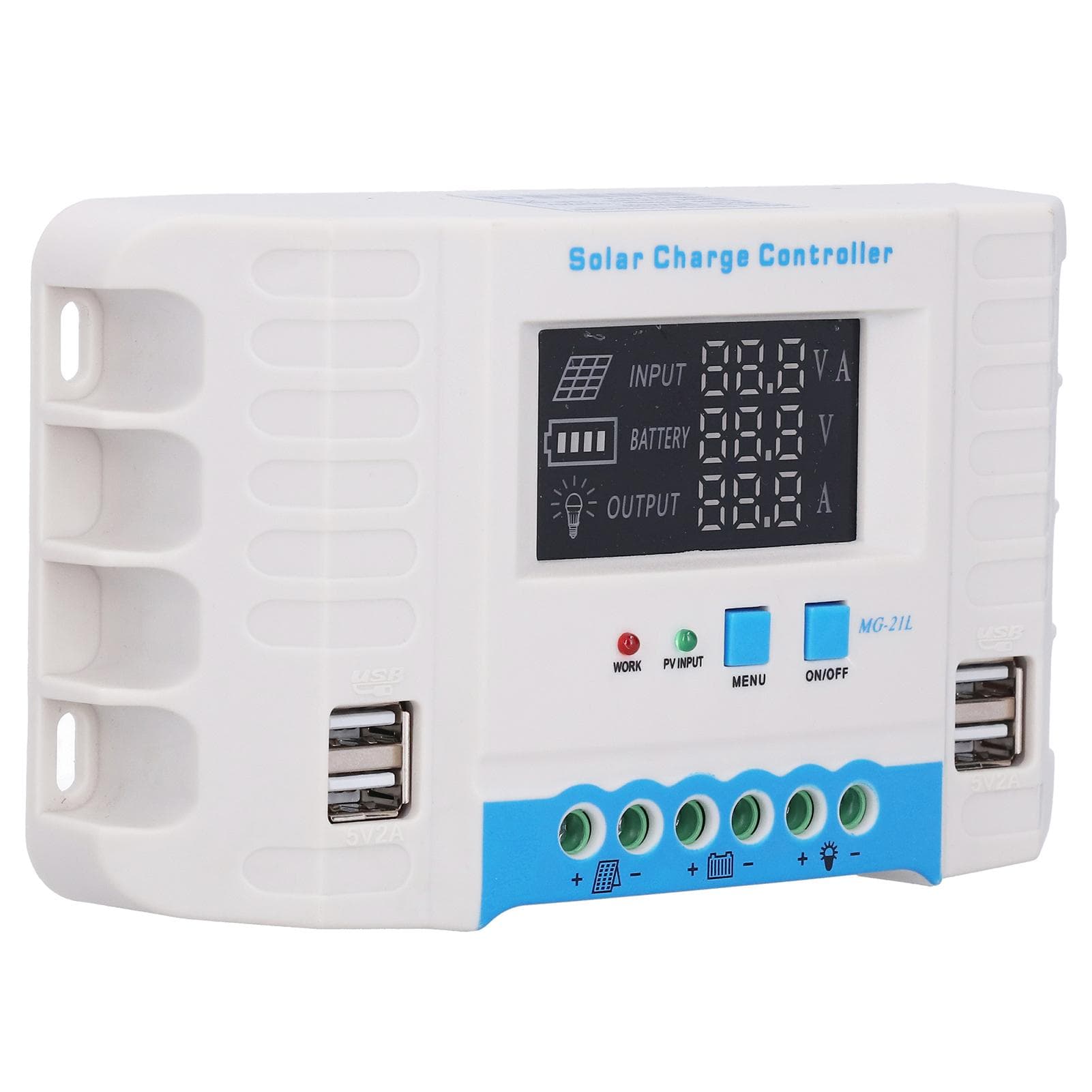 Solar Charge Controller Panel PWM 10A Household ABS Shell LCD Display MG2430Z 12V24V