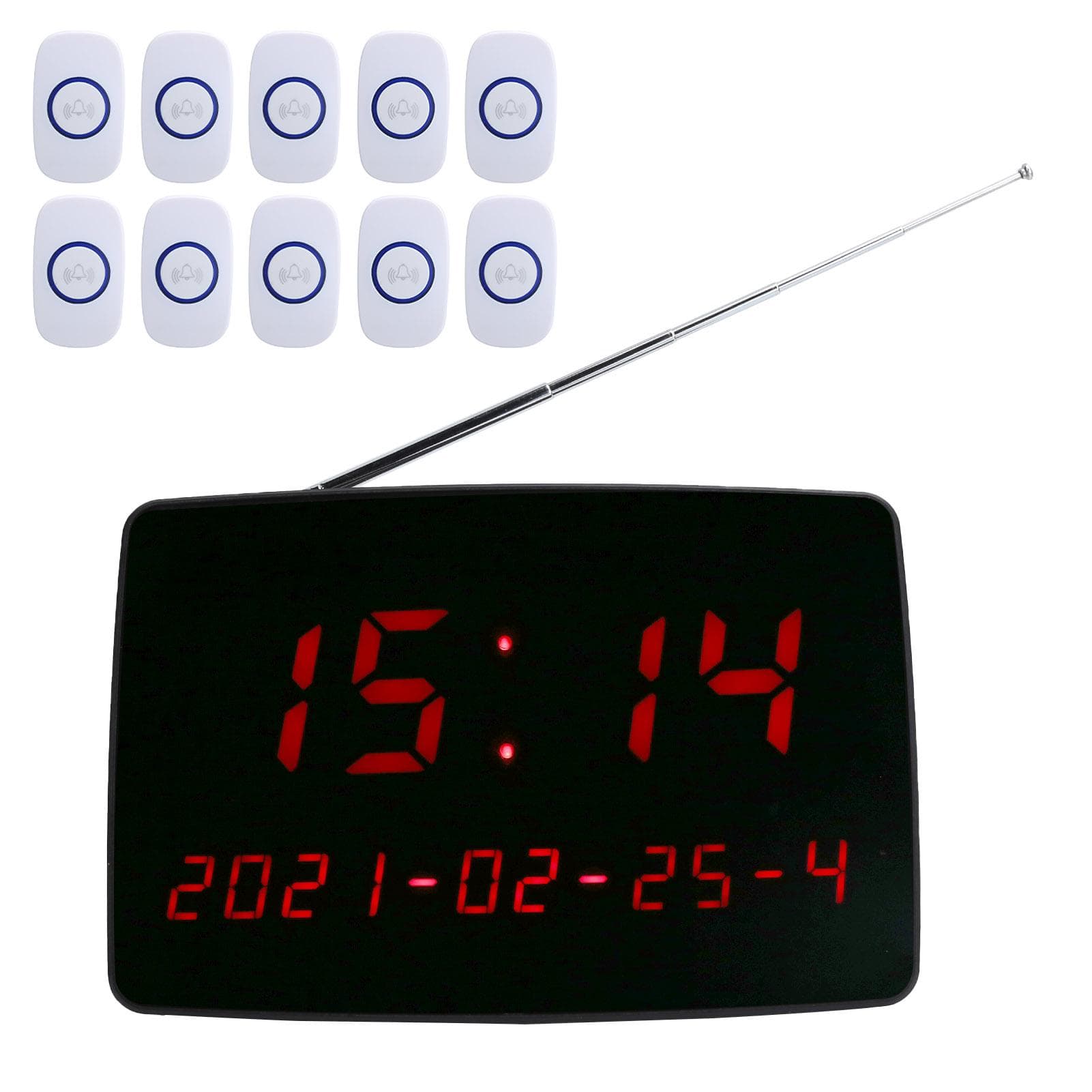 1 to 20 Wireless Pager Call Bell Signal Transmission Calling Button Equipment 110‑240VEU Plug US Plug
