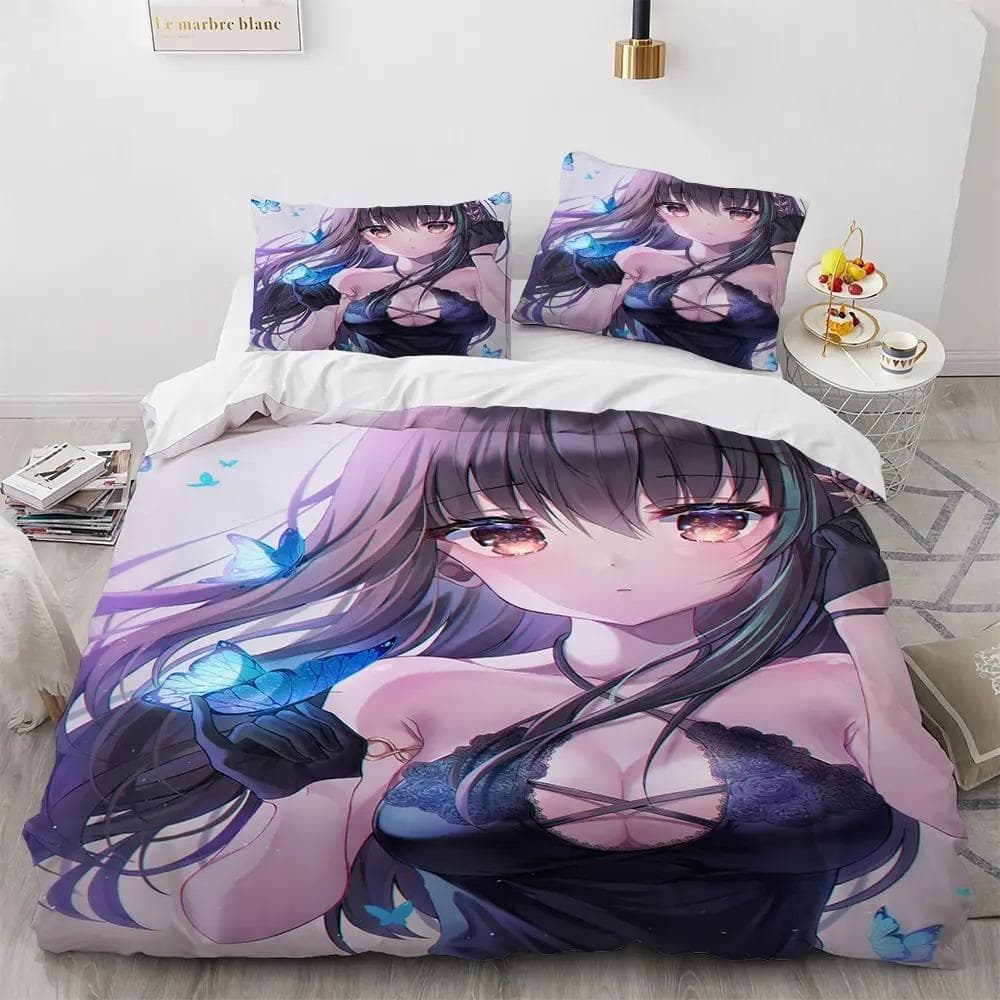 Kawaii Anime sexy Girl Bedding Set Boys Girls Twin Queen Size Duvet Cover Pillowcase Bed Kids Adult Fashion Home Textileextile 70x133cm 2pcs
