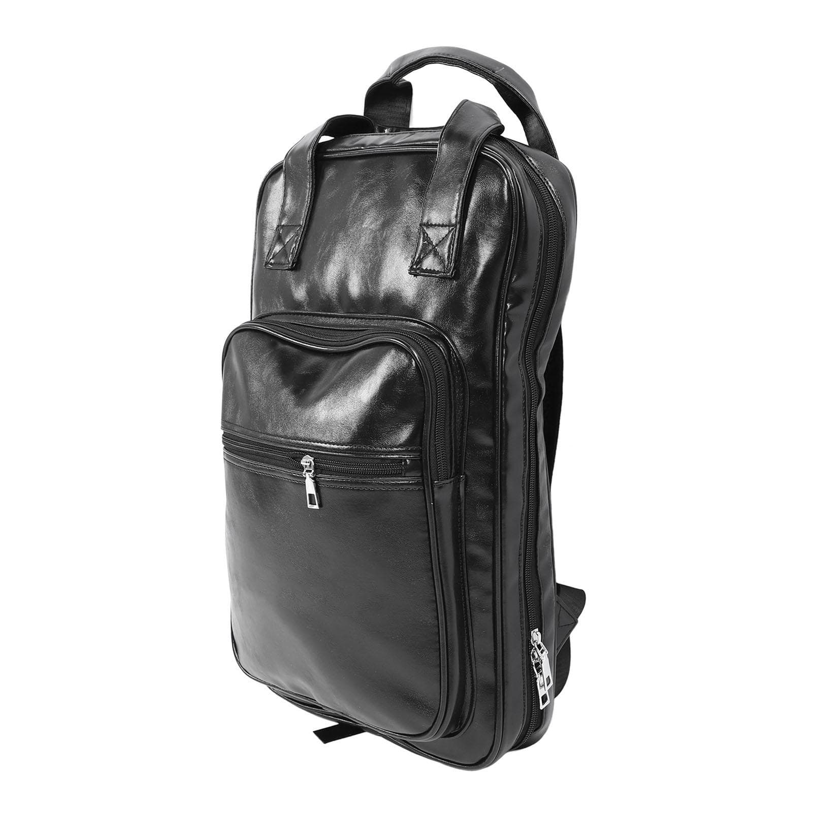 Drum Sticks Bag Thickened Multifunctional PU Leather Drumstick Storage Case Backpack Brownish Red black